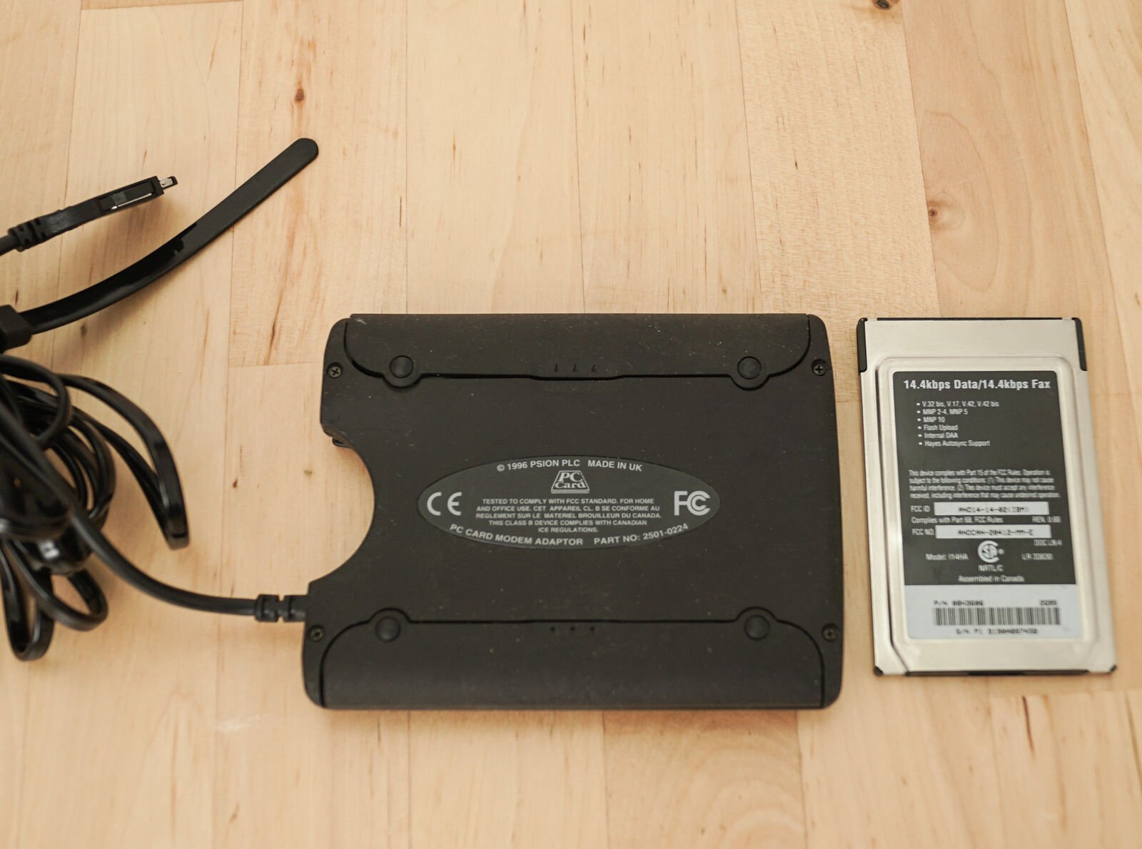 Psion PC Card Modem Adaptor 2501 - 0224 + Datarex 14,4K PCMCIA Modem - Shopelektronik.at