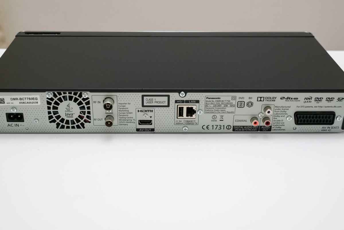 Panasonic DMR-BCT750 Twin DVB-C Kabelreceiver mit Bluray-Recorder, 500GB