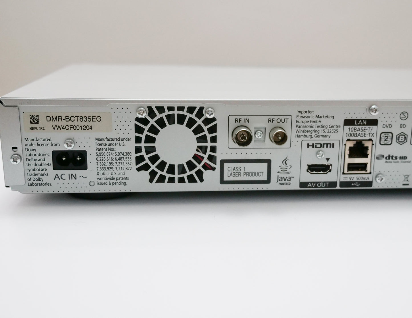 Panasonic DMR-BCT835 Twin 4K DVB-C Kabelreceiver mit Bluray-Recorder, 1TB